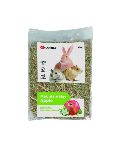 Планинско сено за зайци Flamingo Mountain hay Apple с ябълка 0.500 кг.