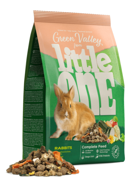Пълноценна храна за зайци Little One “Green valley”. Fibrefood for rabbits БЕЗ ЗЪРНО богата на фибри 750 гр. 0.75 кг.