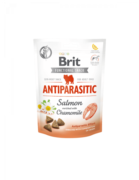 Brit Care Dog Functional Snack Antiparasitic Salmon – антипаразитно лакомство със сьомга и лайка 150гр. 0.150 кг.