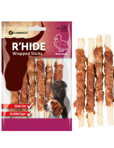 Солети от пресована телешка кожа Flamingo R’hide sticks, обвити в патешко 70 гр.