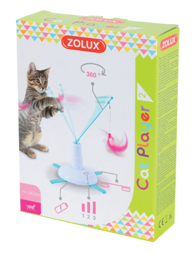 Zolux – интерактивна играчка за котки – въртележка с перо 1 бр.
