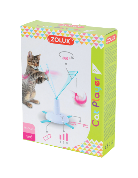 Zolux – интерактивна играчка за котки – въртележка с перо 1 бр.