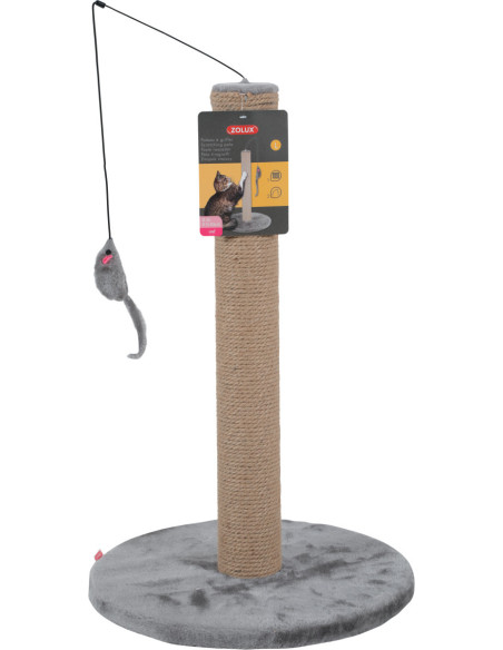 Драсалка Zolux SCRATCHING POLE – с пилон и мишка, 40см х 40см х 63см Сив