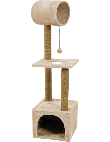 Драскалка Zolux TRIO CAT TREE с къщичка и три зони, 41см х 47см х 124 см Бежов