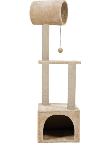Драскалка Zolux TRIO CAT TREE с къщичка и три зони, 41см х 47см х 124 см Бежов