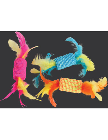 Играчка за котка Zolux ELASTIC CANDY – цилиндър с пера 1 бр.