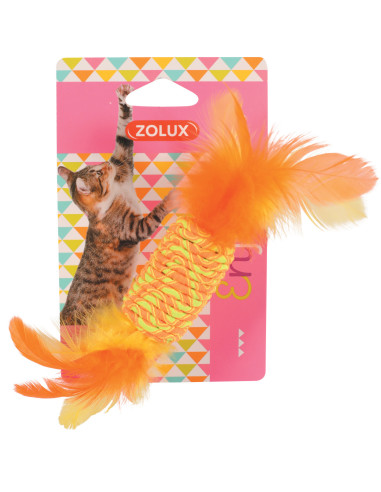 Играчка за котка Zolux ELASTIC CANDY – цилиндър с пера 1 бр.