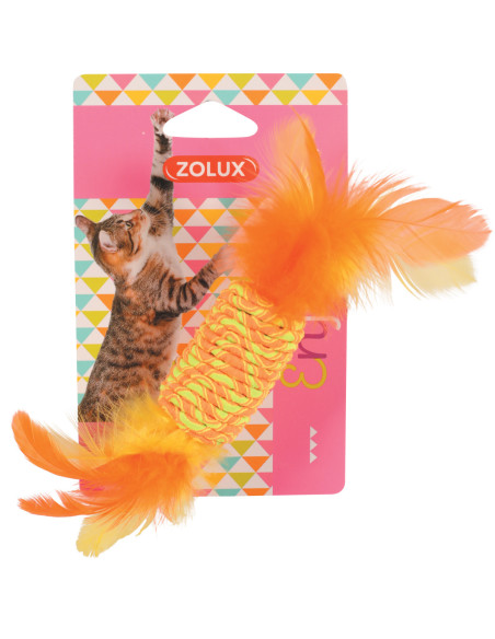 Играчка за котка Zolux ELASTIC CANDY – цилиндър с пера 1 бр.