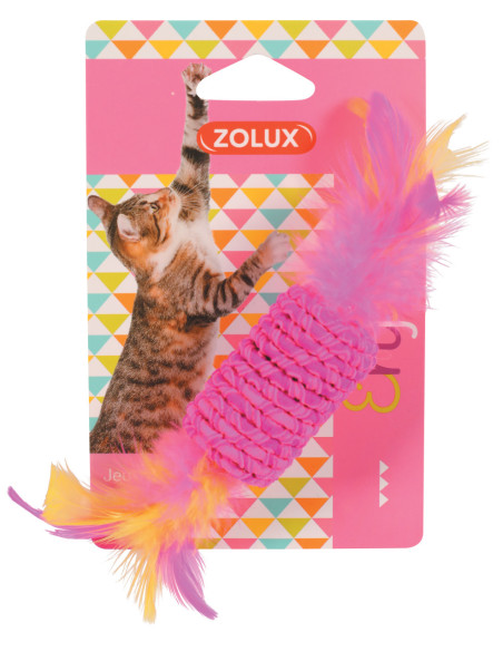 Играчка за котка Zolux ELASTIC CANDY – цилиндър с пера 1 бр.