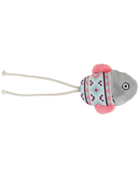 Играчка за котка Zolux KALI, плюшена, цветна рибка Сив