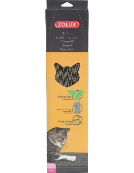 Картонена драскалка за котки Zolux с котешка трева натурален