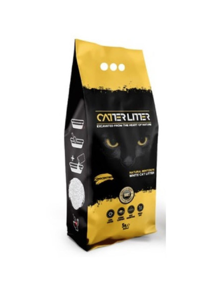 Натурална бентонитова котешка тоалетна CATTERLITTER White Bentonite Natural без аромат 10л.