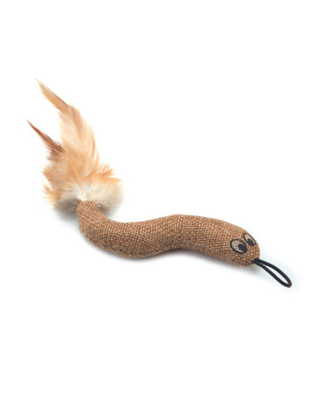 Плюшена котешка играчка Beeztees Plush snake за прикачване на въдица- змия микс