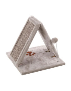 Триъгълна драскалка Flamingo Scratching board Greta за котки с пружинка за игра Сив