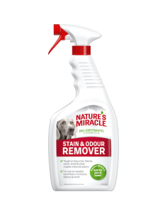 Natures Miracle Stain - Odor Remover Dog е насочен към ежедневните домашни мръсотии и е устойчив на различни видове кучешки т