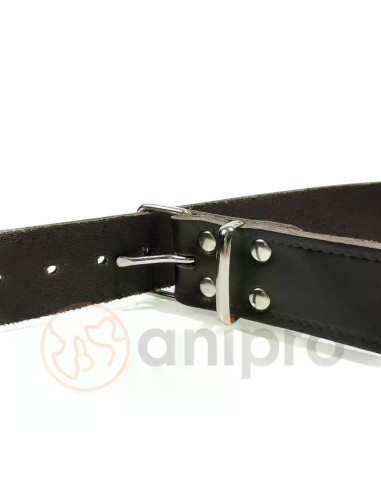 anipro нашийник мека кожа, тъмно кафяв, 20 мм / 50 см