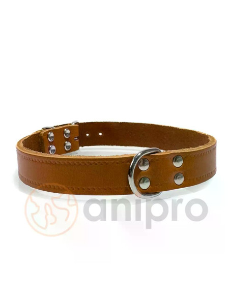 anipro нашийник мека кожа, цвят коняк, 20 мм / 50 см