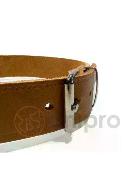 anipro нашийник мека кожа, цвят коняк, 30 мм / 70 см