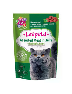 Leopold Cat пауч за котки с говеждо в желе, 24x100 г