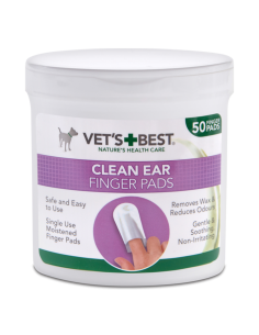 Vets Best Ear Finger Pads 50 бр почистващи напръстници за уши, с Алое