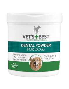 Vets Best Dental Powder Dog 90гр дентална пудра за кучета с водорасли и Спирулина