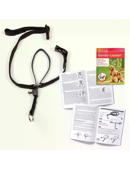 Beaphar Gentle Leader повод срещу дърпане за куче, черен, дребни породи