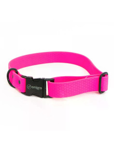 anipro Hexagon нашийник водоустойчива лента хексагон 25мм/35-55см неоново розов с черна тока