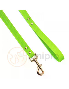 anipro Hexagon повод водоустойчива лента хексагон 20мм/120см неоново зелен с карабинка розово злато 2