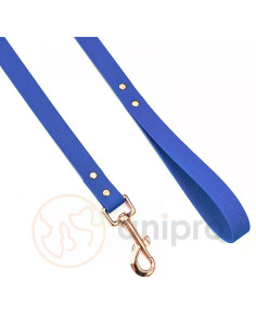 anipro Hexagon повод лента хексагон 20мм/120см тъмно син с карабинка розово злато 2