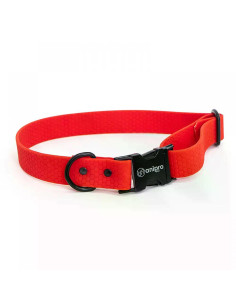 anipro Hexagon нашийник водоустойчива лента хексагон 25мм/35-55см червен с черна тока 2