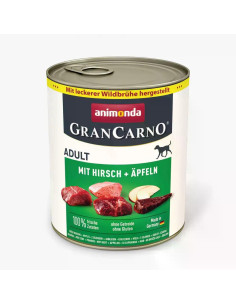 GranCarno Dog Adult консервирана храна за кучета с еленско месо и ябълки, 400 г