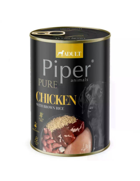 Piper Dog Adult Platinum Pure храна за кучета с пилешко и кафяв ориз, 400 г