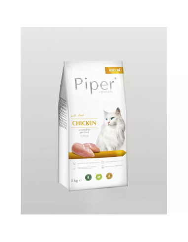 Piper Cat Chicken - гранулирана храна с прясно пилешко, 3 кг