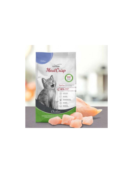 Пълноценна суха храна за подрастващи котенца Platinum MeatCrisp Kitten Chicken с 83- Прясно пилешко месо, БЕЗ зърнени култури