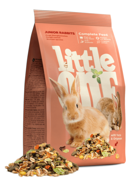 Здравословна храна за малки зайчета до 6 месеца Little One Feed for junior rabbits с пелети от пресовано ливадно сено и морко