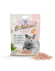 Соева котешка тоалетна Cat-Rina BeNatural ПРАСКОВА – Висока абсорбация и стягащ ефект, с аромат на праскова 5.5л.