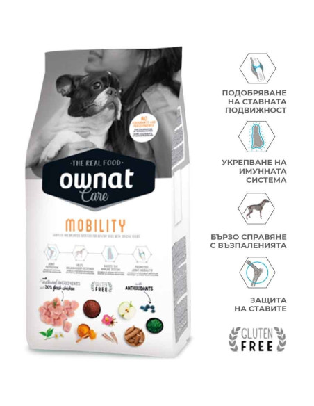 Профилактична храна за кучета Ownat Care Joint/Mobility – за поддържане на здравето на ставите и подобряване на мобилността, 