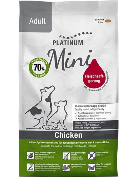Супер премиум храна Platinum Adult Mini Chicken -за мини породи със 70- прясно пилешко месо, годно за човешка консумация