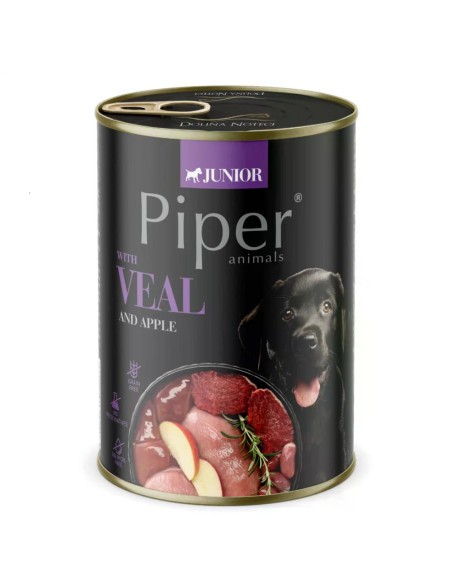 Piper Dog Junior храна за малки кученца с телешко и ябълки, 400 г