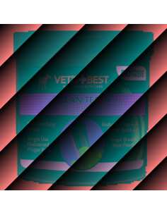 Vets Best Clean Teeth Finger Pads 50 бр дентални кърпички за почистване на зъби, аромат на мента