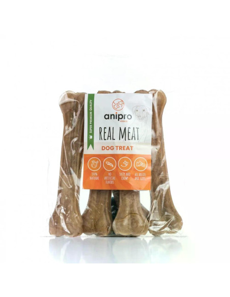 anipro кокал от телешка кожа 25 см, 200 - 220 г / 5 бр в опаковка