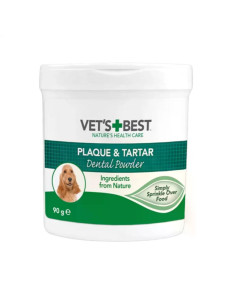 Vets Best - дентална пудра за кучета, с кафяви водорасли и спирулина, 90 г