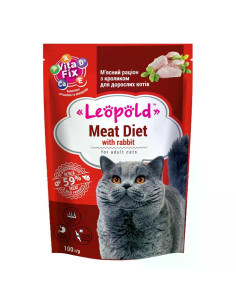 Leopold Cat пауч за котки със заешко, 24х100 г