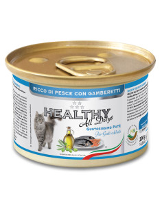 Консервирана храна за котки HEALTHY MEAT All days CAT Fish and Shrimps с прясна риба и скариди 0.200 кг. 2
