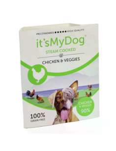 It’s My Dog Steam Cooked - консервирана храна за кучета приготвена на пара, пилешко и зеленчуци, 7х395 г