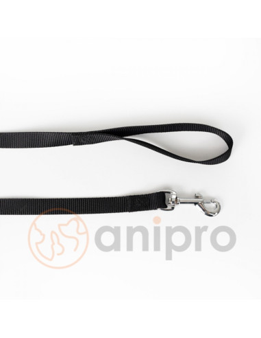 anipro Sport+ повод от лента 2.0/200см черен - удължаващ се