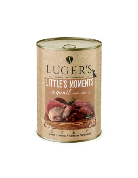 Lugers Dog храна за дребни породи кучета с пъдпъдък, 400 г, 6 бр./стек
