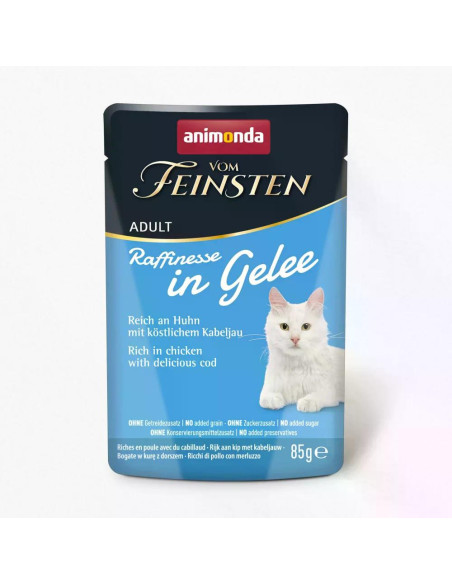 Vom Feinsten Raffinesse пауч за котки с пилешко и треска, 85 г, 24 бр./стек