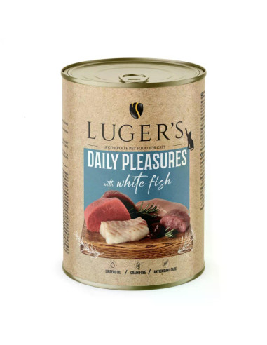 Lugers Cat храна за котки с бяла риба, 400 г, 6 бр./стек