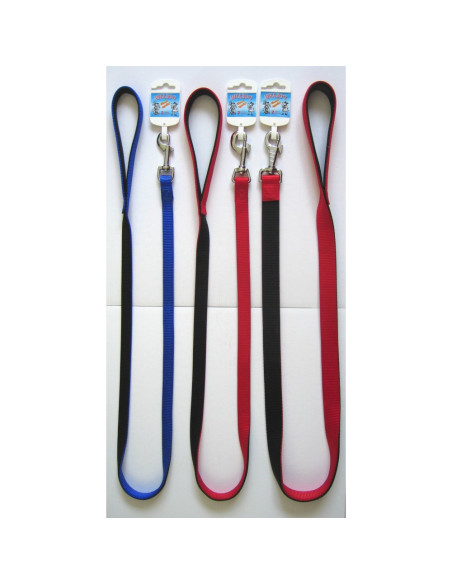 anipro Sport+ повод от лента, двоен, двуцветен, 1.5/120см черно/червено